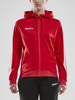 Craft Kapuzenjacke Hoodie Fullzip Pro Control rot/weiss Damen